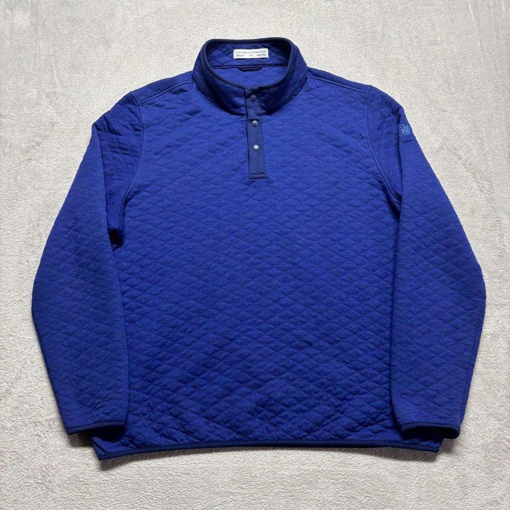 Holderness Bourne Sullivan 1/4 Snap Pullover Sweater Mens XXL Quilted Golf Logo